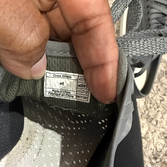 CROCS gray and White womens Sneakers sz 8 good condition - Picture 7 of 8